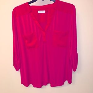 2x Hot Pink Calvin Klein Soft Blouse